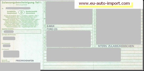 EU-Auto-Direktimport-Ford-S-Max-Fahrzeugbrief-I-Zulassungsbescheinigung